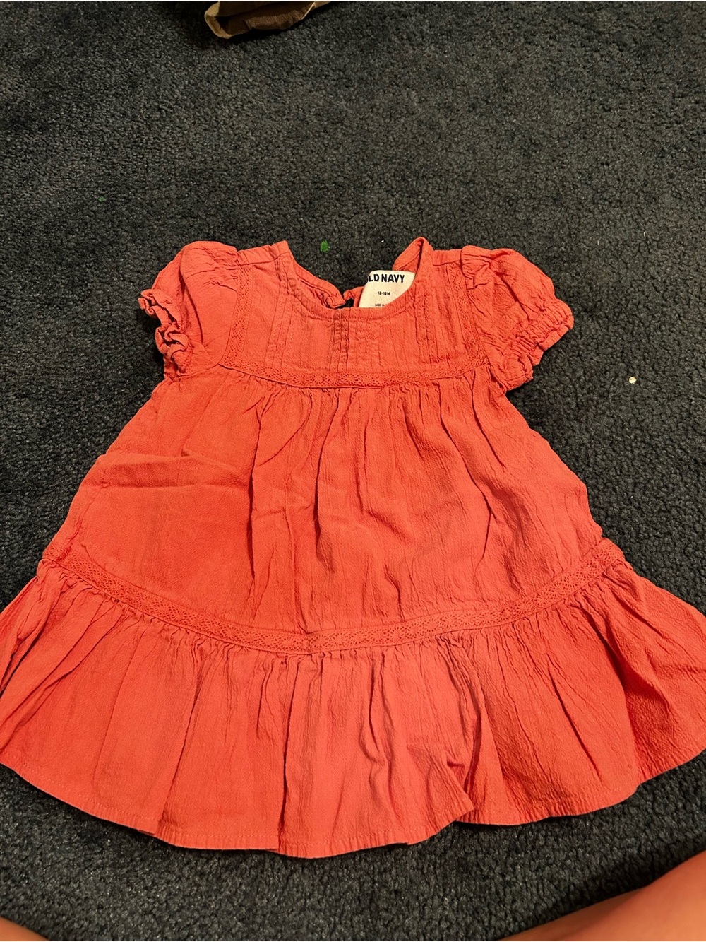 Old Navy Coral Orange Casual Girls Dress
